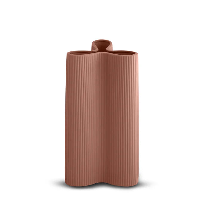 Ribbed Petal Vase Ochre (L)