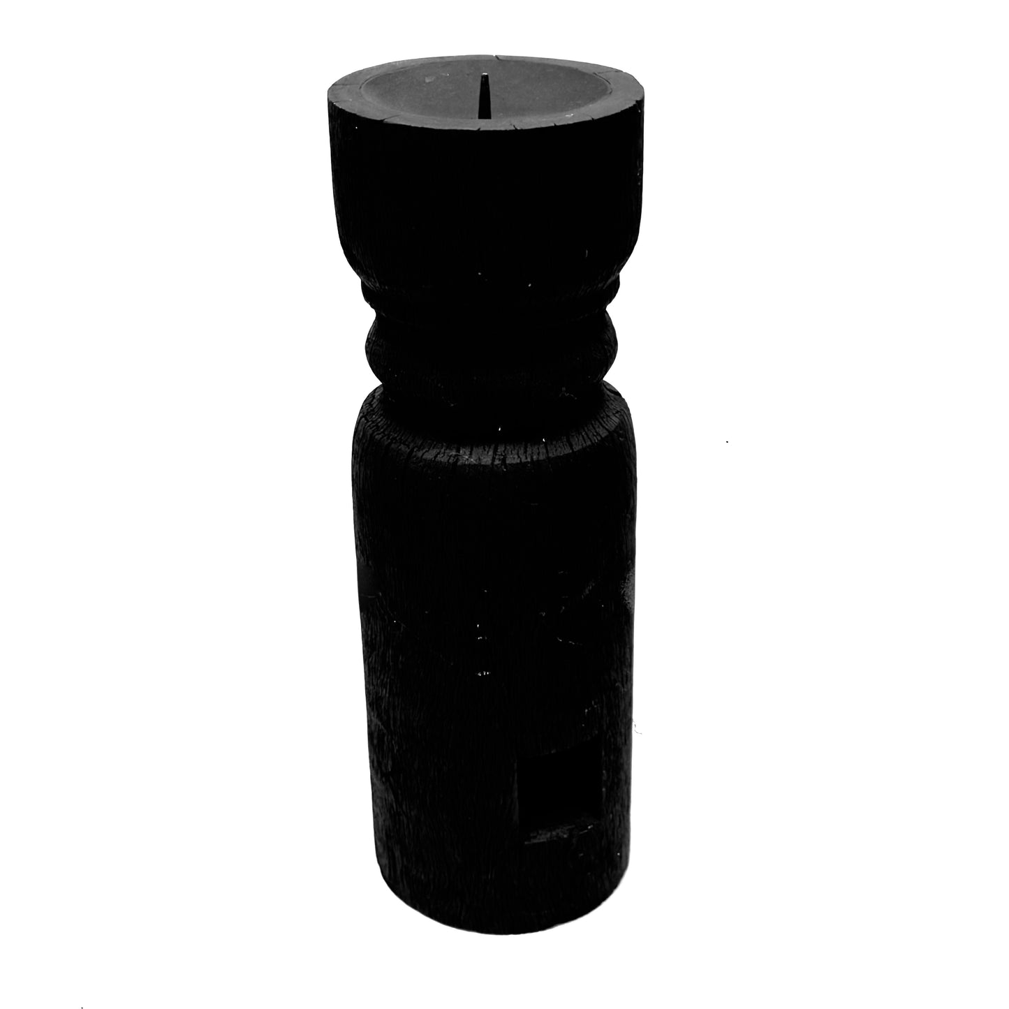 Black Timber Candlestick