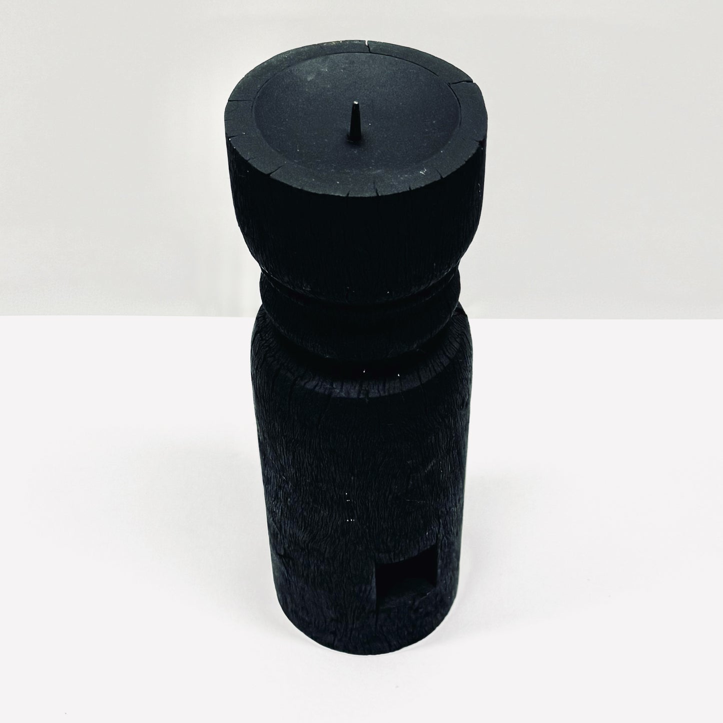 Black Timber Candlestick