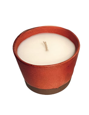 Coral Ceramic Teacup Candle