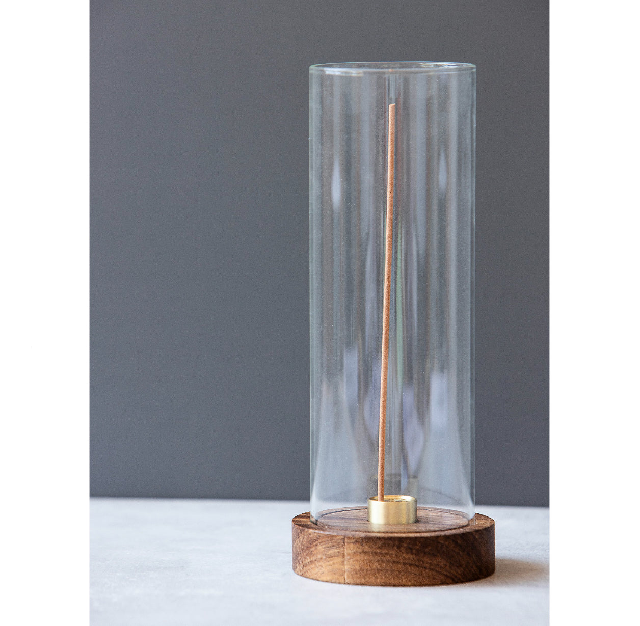 Rico Walnut Wood and Brass Incense Holder