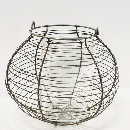 Wire Basket Vase (Inc. Glass)