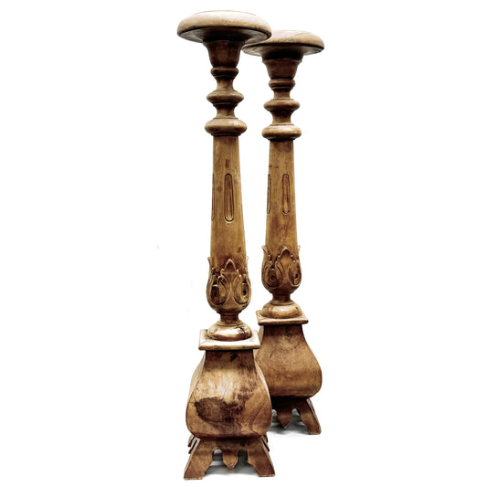 Baroque Handcarved Timber Candlestick