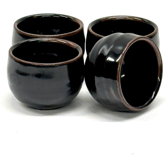 Black Glaze Sake Cup (Rounded Tenmokku)